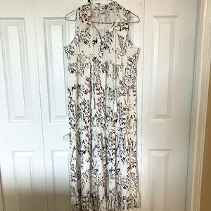 Lerelo sleeveless midi/maxi dress - white floral